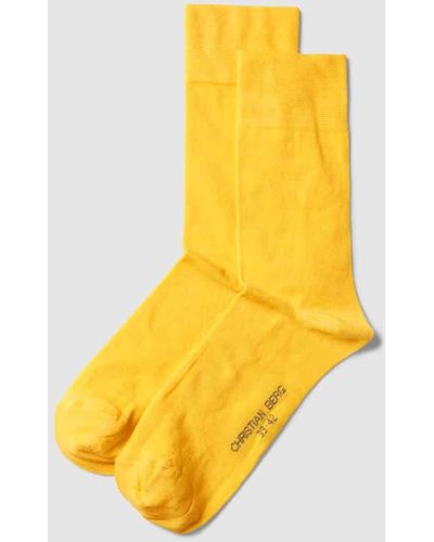 Christian Berg Men Socken im unifarbenen Design - Gelb