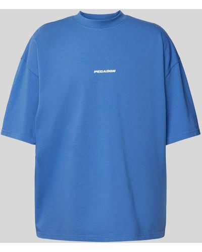 PEGADOR Oversized T-shirt Met Labelprint - Blauw