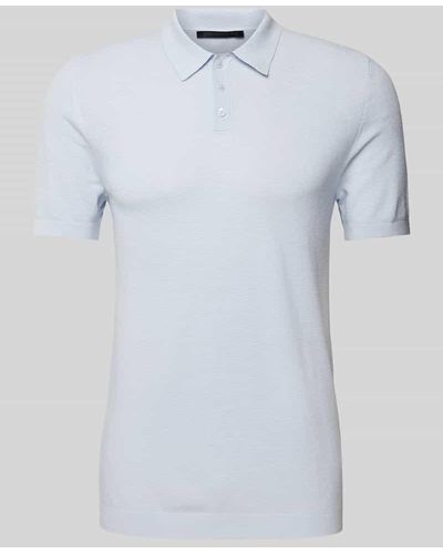 DRYKORN Slim Fit Poloshirt mit Strukturmuster Modell 'Triton' - Blau