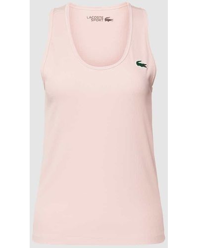 Lacoste Top mit Label-Patch - Pink