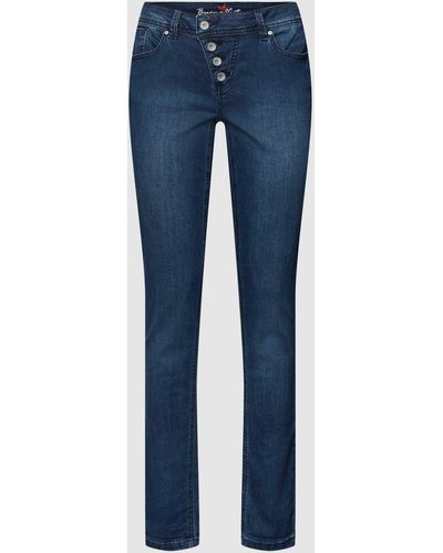 Buena Vista Skinny Fit Jeans Met Stretch - Blauw