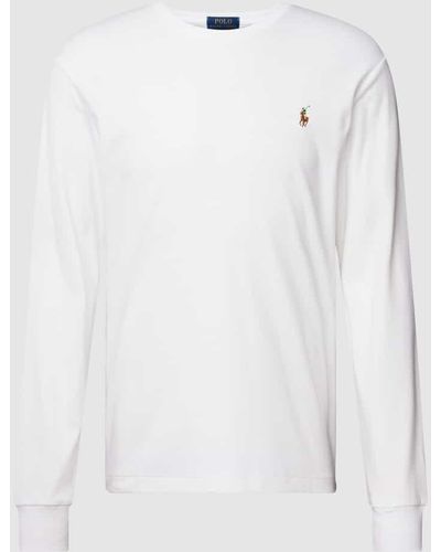 Polo Ralph Lauren Longsleeve mit Label-Stitching - Weiß