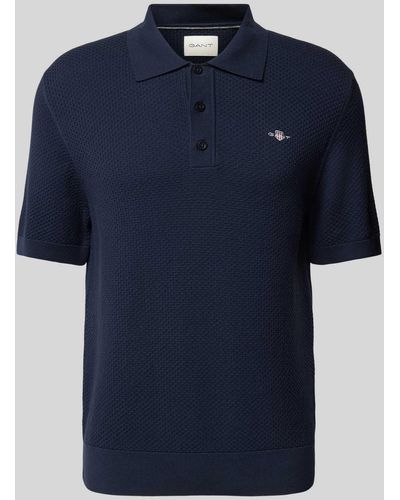 GANT Regular Fit Poloshirt mit Label-Stitching - Blau