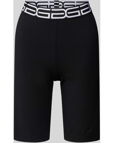 Gestuz Skinny Fit Shorts mit Label-Bund Modell 'Bika' - Schwarz