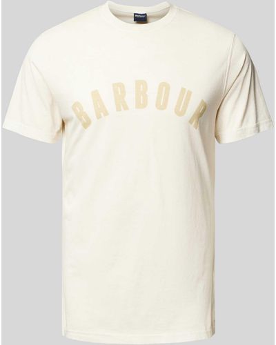 Barbour T-Shirt mit Label-Print - Natur