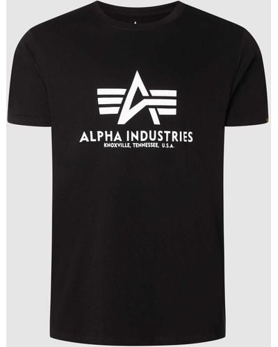 Alpha Industries T-shirt Met Logoprint - Zwart