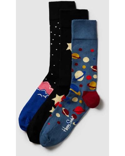 Happy Socks Socken im 3er-Pack Modell '3-Pack Outer Space Socks' - Blau