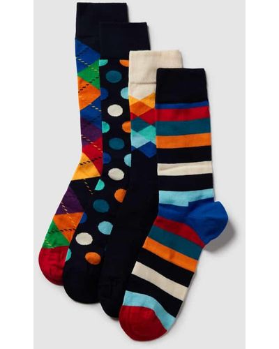 Happy Socks Socken im 4er-Pack Modell '4-Pack Multi-color Socks' - Blau