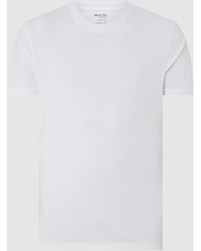 SELECTED T-Shirt aus Bio-Baumwolle Modell 'Colman' - Weiß