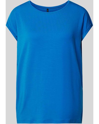 Vero Moda T-shirt Van Een Mix Van Lyocell En Elastaan - Blauw