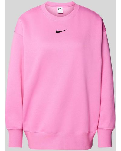 Nike Oversized Sweatshirt Met Labelstitching - Roze