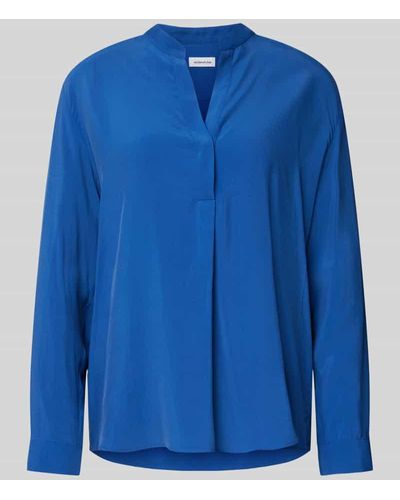 Seidensticker Bluse aus Viskose mit Tunikakragen - Blau