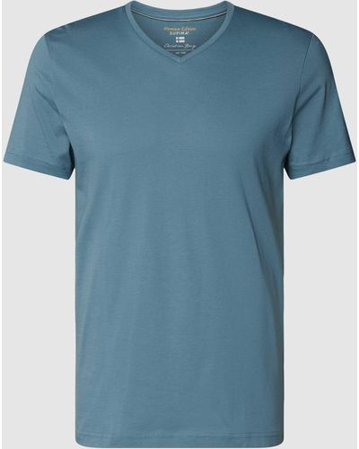 Christian Berg Men T-shirt Met V-hals - Blauw