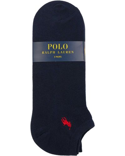Polo Ralph Lauren Sneakersocken aus elastischem Baumwoll-Mix im 3er-Pack - Blau