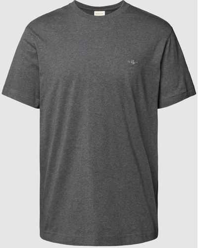 GANT T-Shirt aus Baumwolle mit Label-Detail - Grau