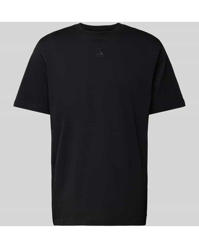 adidas T-Shirt mit Label-Stitching - Schwarz