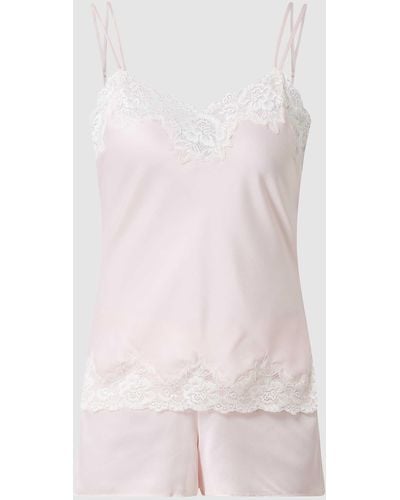 Lauren by Ralph Lauren Pyjama mit Spitzenbesatz - Pink