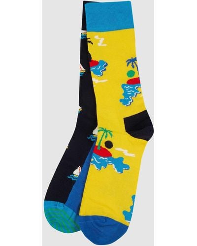 Happy Socks Sokken Met Stretch Per 2 Paar - Blauw