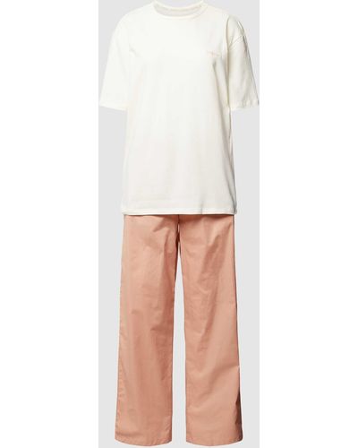 Calvin Klein Pyjama Met Labelstitching - Wit