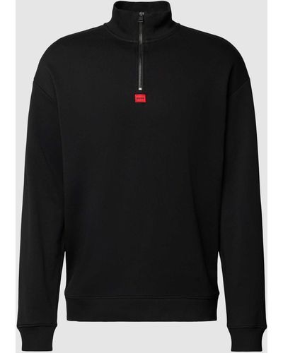 HUGO Sweatshirt Met Labeldetail - Zwart