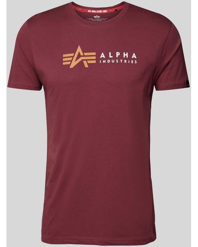 Alpha Industries T-shirt Met Labelprint - Rood
