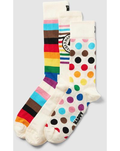 Happy Socks Sokken Met All-over Motief - Wit