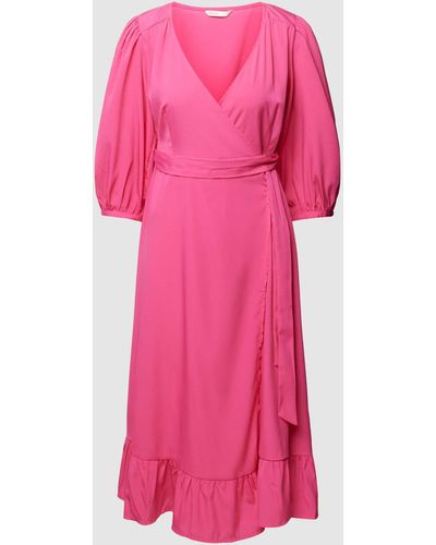 ONLY Midi-jurk Met V-hals - Roze