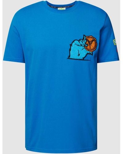 carlo colucci T-shirt Met Motiefpatch - Blauw