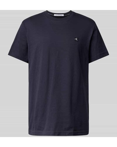 Calvin Klein T-Shirt mit Label-Badge - Blau