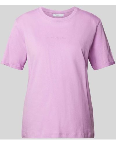 MSCH Copenhagen T-Shirt mit Label-Print Modell 'Terina' - Pink