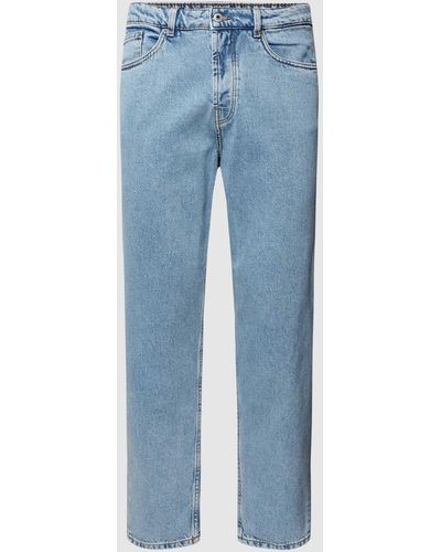 Solid Jeans Met Contrastnaden - Blauw