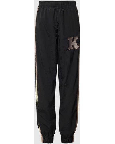 Karo Kauer Sweatpants mit Label-Stitching - Schwarz