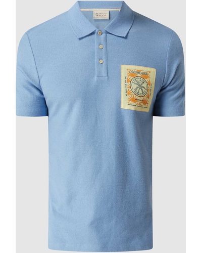 Scotch & Soda Poloshirt Met Logodetail - Blauw