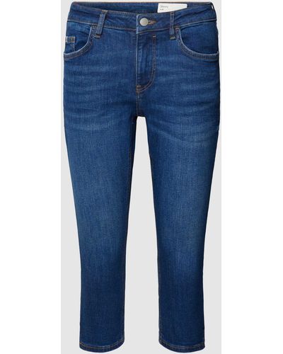 Edc By Esprit Capri-jeans Met Labeldetail - Blauw