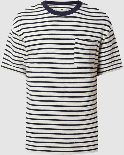 Anerkjendt T-shirt Met Streepmotief, Model 'holger' - Blauw