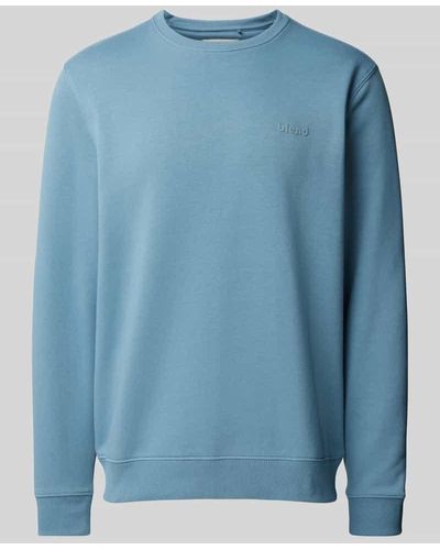 Blend Sweatshirt mit Label-Print - Blau