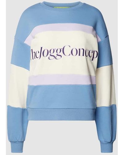 TheJoggConcept Sweatshirt mit Label-Print - Blau