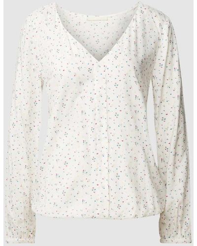Edc By Esprit Bluse mit Allover-Muster - Natur