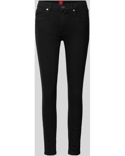 HUGO Slim Fit Jeans im 5-Pocket-Design Modell 'Charlie' - Schwarz