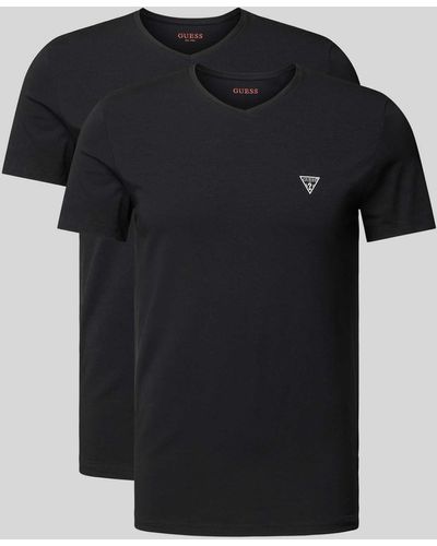 Guess T-Shirt mit Logo-Print Modell 'CALEB' - Schwarz