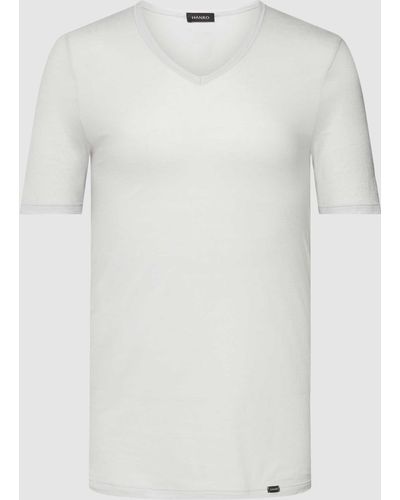 Hanro T-shirt Met Afgeronde V-hals - Wit
