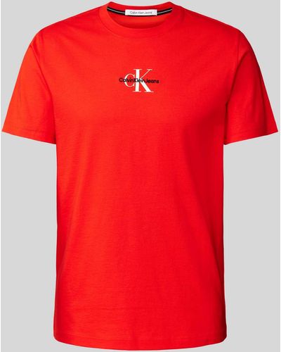 Calvin Klein T-Shirt mit Rundhalsausschnitt - Rot