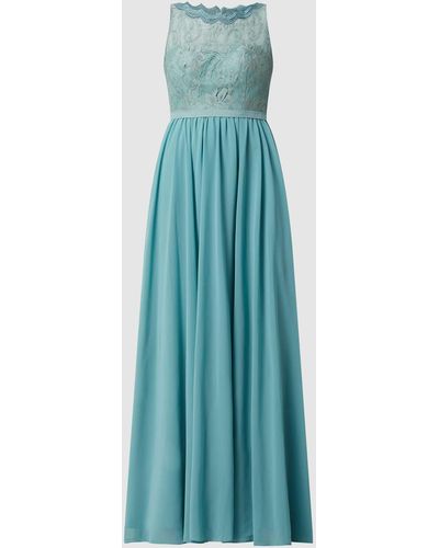 Luxuar Abendkleid mit Taillenpasse - Blau