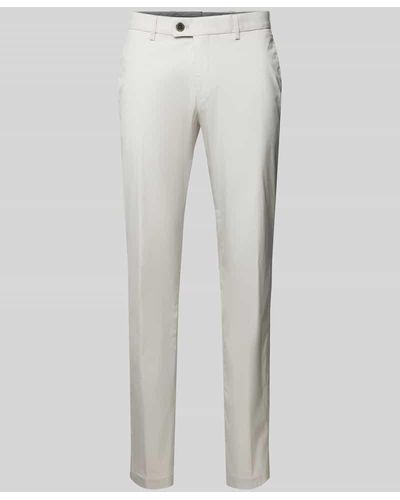 Hiltl Regular Fit Chino mit Bundfalten Modell 'Tarent' - Weiß