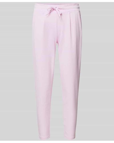 Ichi Tapered Fit Stoffhose mit verkürztem Schnitt Modell 'KATE' - Pink