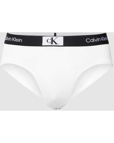 Calvin Klein Slip mit Label-Detail - Weiß