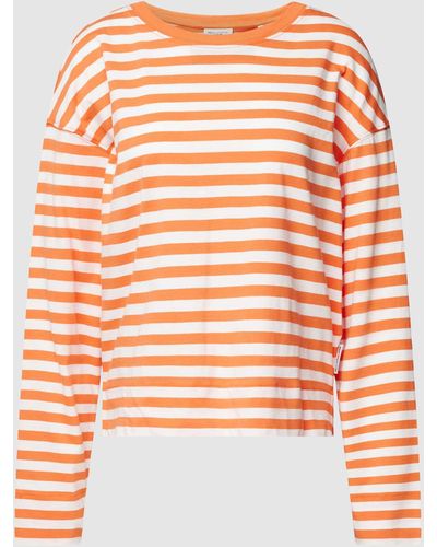 Marc O' Polo Shirt Met Lange Mouwen Met Streepmotief - Oranje