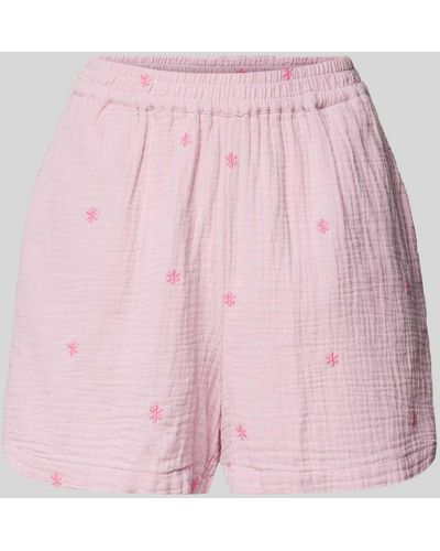 Pieces High Waist Shorts mit elastischem Bund Modell 'MAYA' - Pink