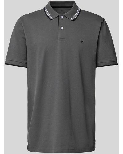 Fynch-Hatton Regular Fit Poloshirt Met Contraststrepen - Grijs