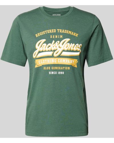 Jack & Jones T-Shirt mit Label-Print - Grün